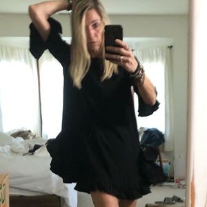 Insanely cool sexy lil black designer dress with great chic twill edges